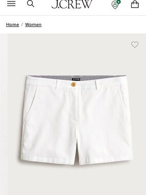 NWT J. Crew White Chino Shorts SIze 00